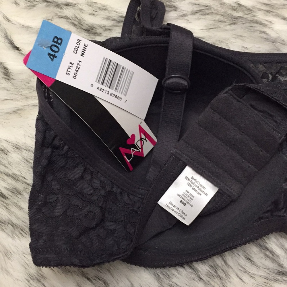 *NWT BLACK Camisole Inspired T-Shirt Bra - Picture 5 of 5